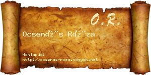 Ocsenás Róza névjegykártya